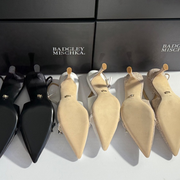 Badgley Mischka Women's Annmarie Jeweled Slingback Stiletto Pumps new VARIETY - Picture 8 of 15